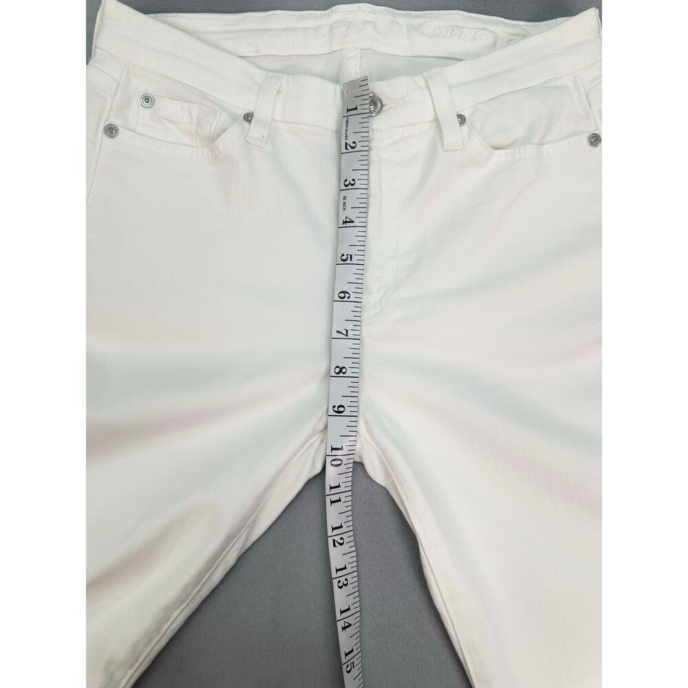 7 For All Mankind Kimmie White Mid Rise Slim Straight Jeans Size 27 - Picture 9 of 12